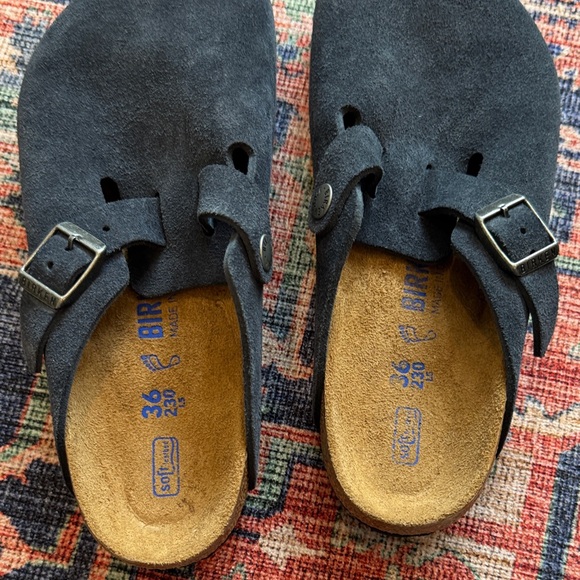 Birkenstock Blue Suede Clogs - Picture 5 of 5